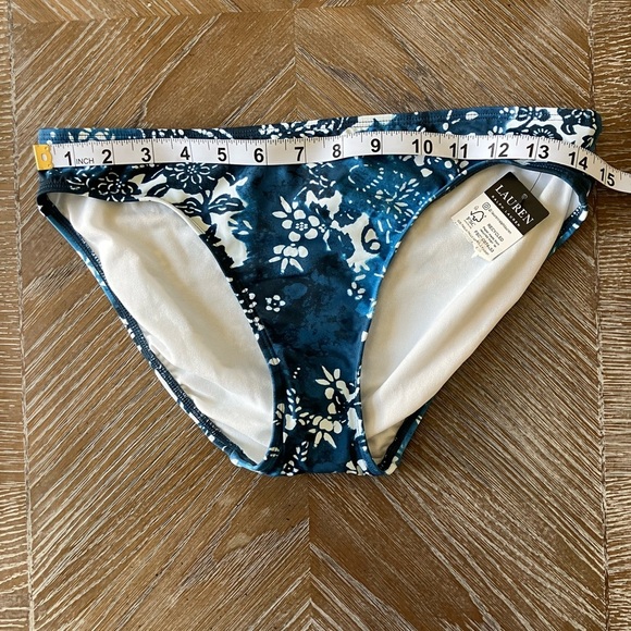 NWT Lauren Ralph Lauren Blue Floral Bikini Bottom (6) - Picture 5 of 6